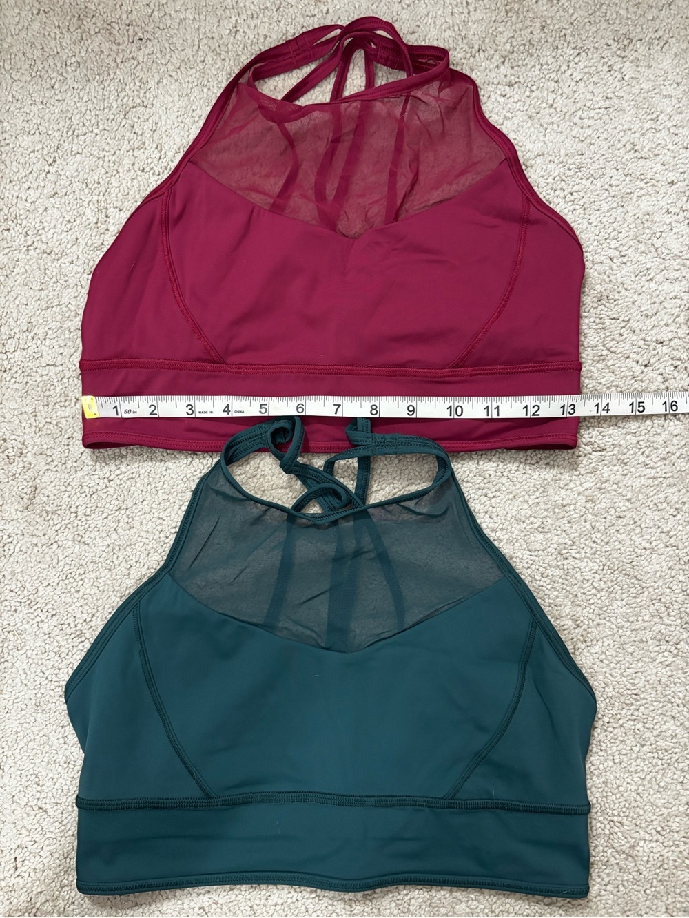 lululemon athletica High-Neck Mesh Sports Bralette — Burgundy & Teal - Picture 5 of 5